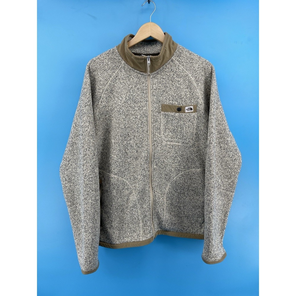 The North Face Men's L Full Zip Sweater Fleece Jacket Gray Outdoor Coat